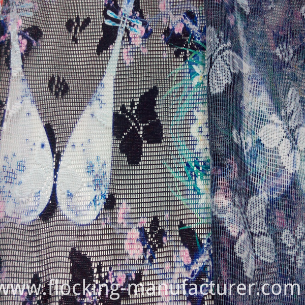 Polyester Printed Mesh Lace Fabric for Home Textile and Garment